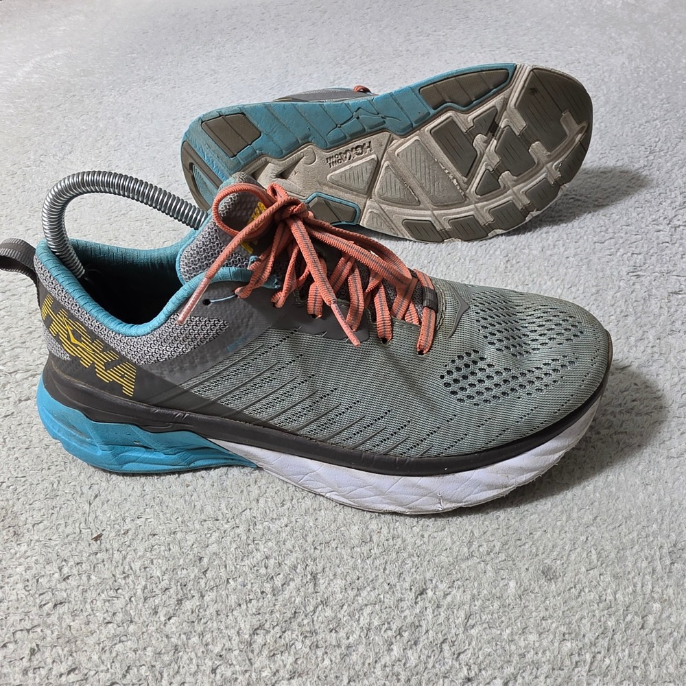 Hoka Arahi 3 Shoes Women 8 Gray Blue Running Sneakers 1104099 FGSB